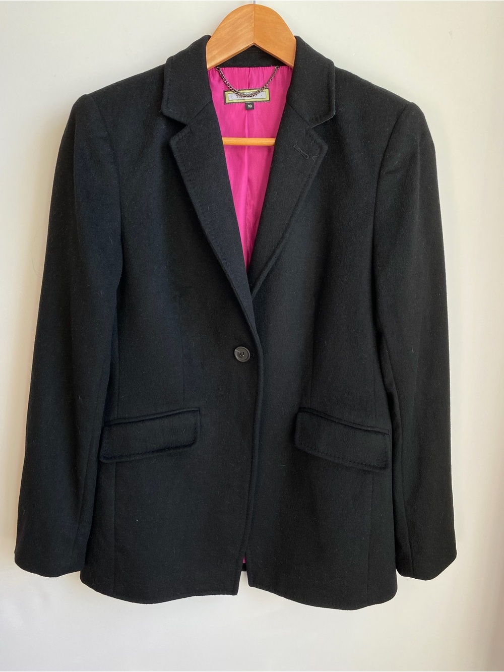 Thalian 100% Cashmere 1 Button Blazer Black Size 10